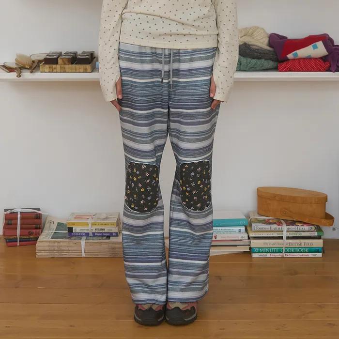 Patch Pointed Pants, Grey