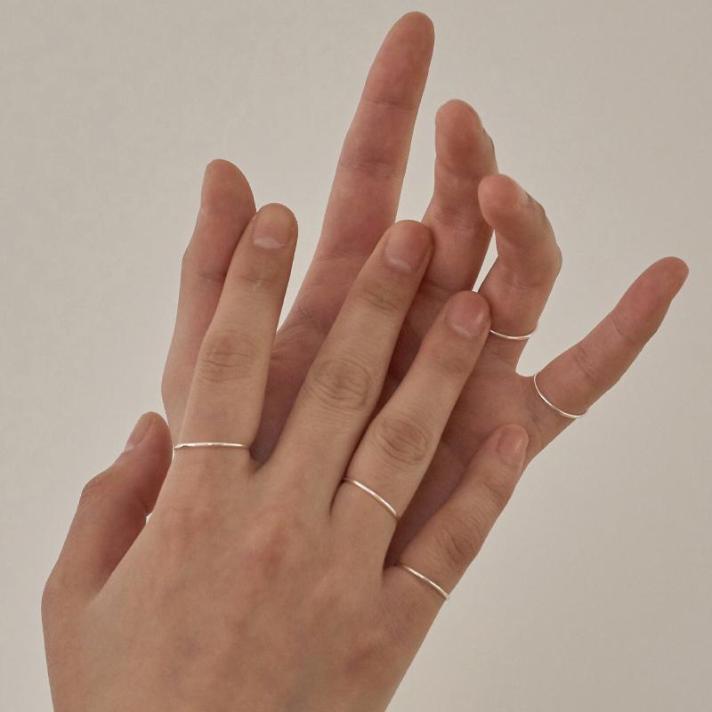 Basic 3pcs set 심플 레이어드 실 반지(실버925)