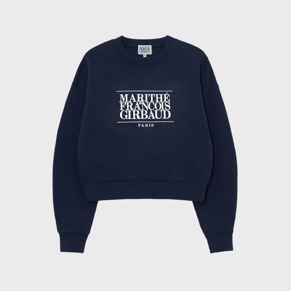 W CLASSIC LOGO CROP SWEATSHIRT navy