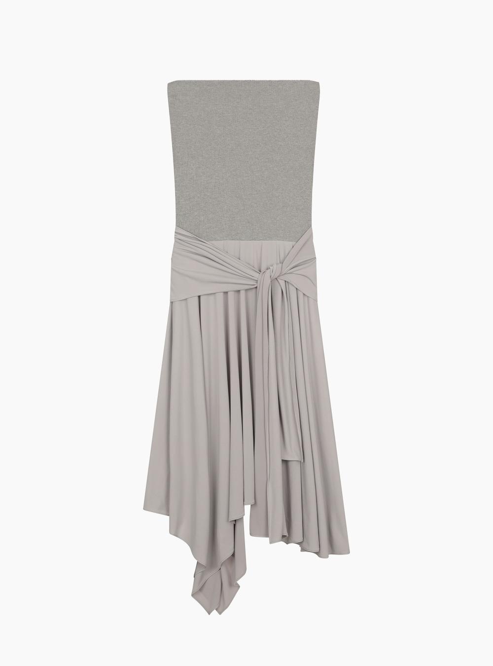 RIBBED JERSEY DRESS (GRAY)