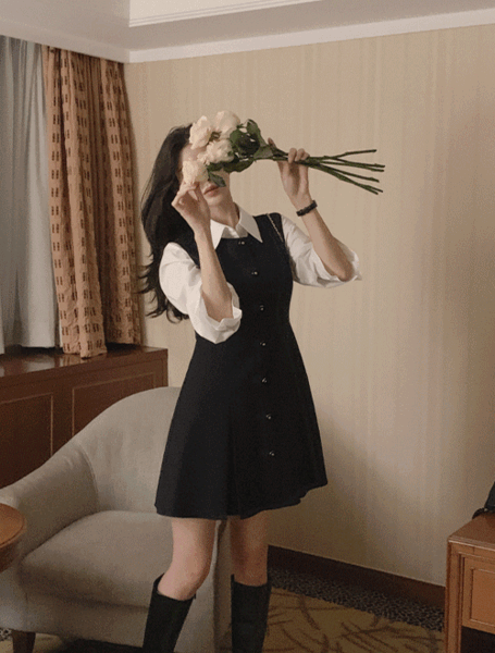 [부츠찰떡코디👢][하객룩추천][made] 로즐린 플리츠 원피스 (겨울/크리스마스/데일리/겨울원피스/데이트룩/뷔스티에원피스/데일리룩/데이트룩/연말룩/하객룩/격식룩/출근룩)