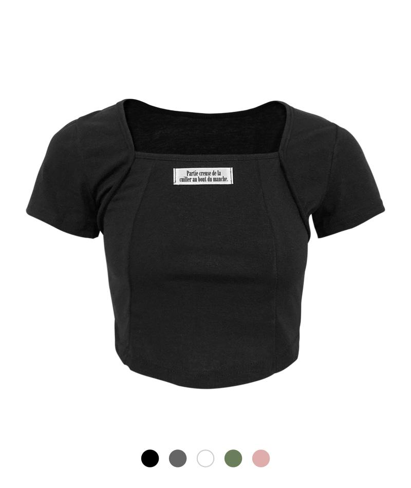 화이트 라벨 핀턱 티셔츠