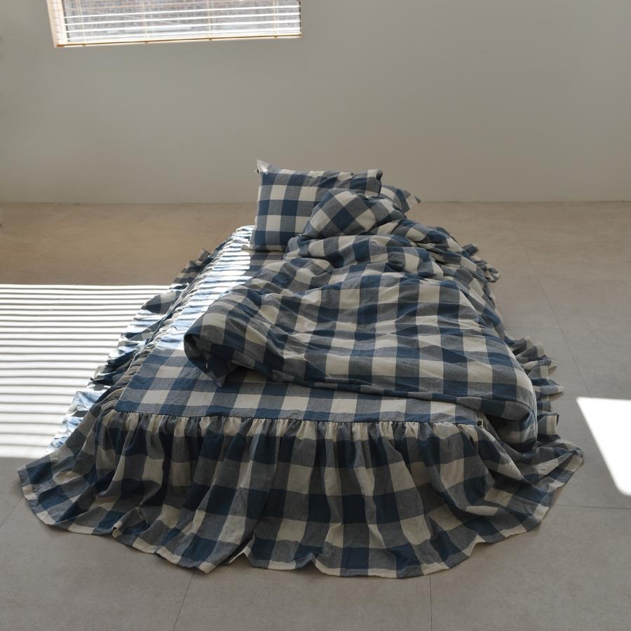 Washed Sky Gingham Check 베드스커트