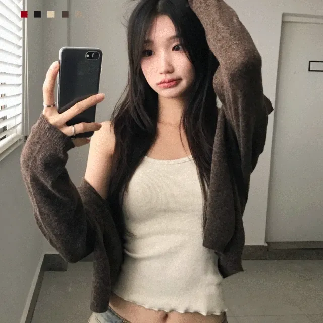 [캐시미어🤎/어텀]탭 소프트 단추 라운드 긴팔 가디건 (5color)