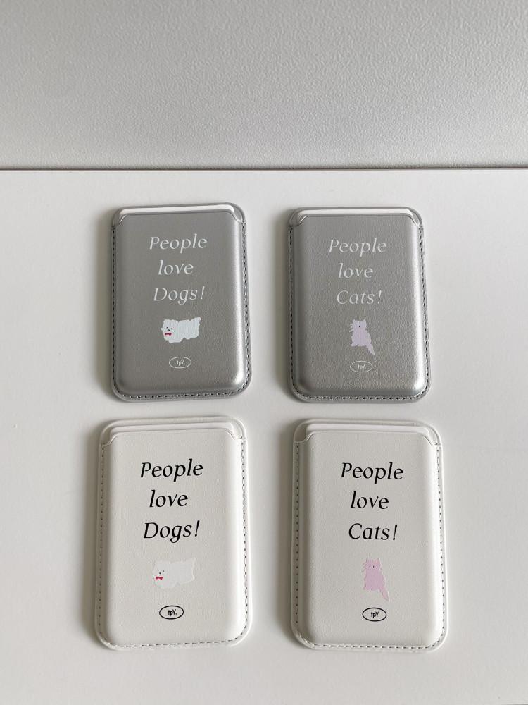 Dogs and Cats Magsafe card wallet 2 color / 맥세이프 가죽 카드 케이스