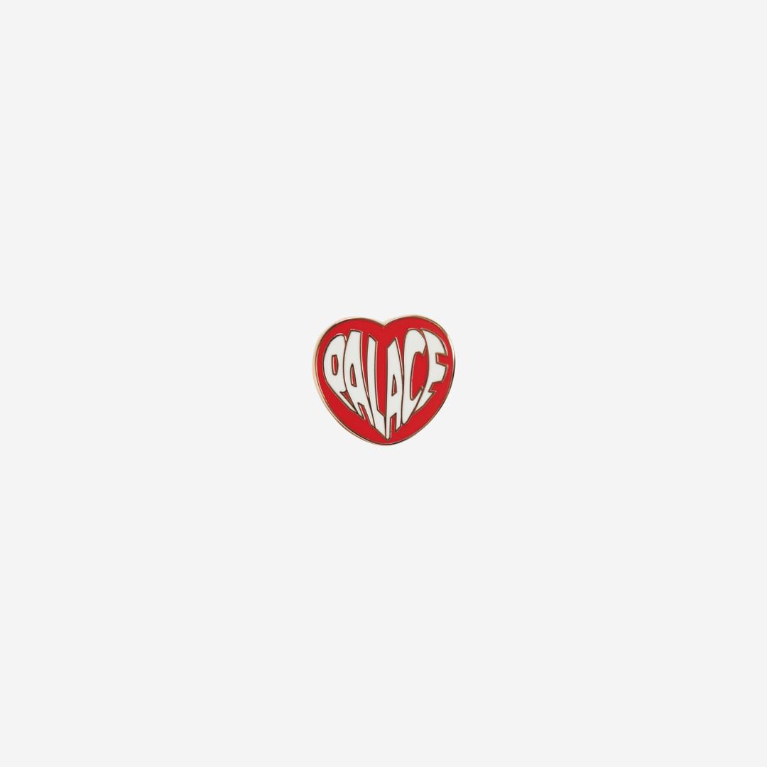 Palace Heart Pin Badge Red White - 24FW