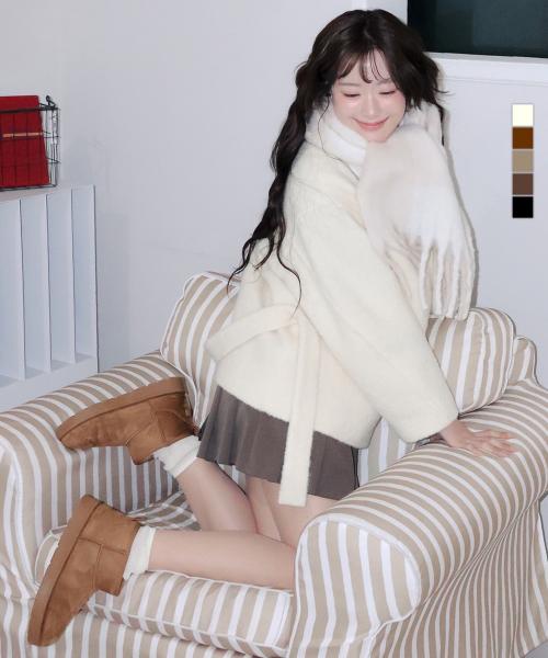 에토 클래식 스웨이드 퍼 숏 미니 부츠_5colors