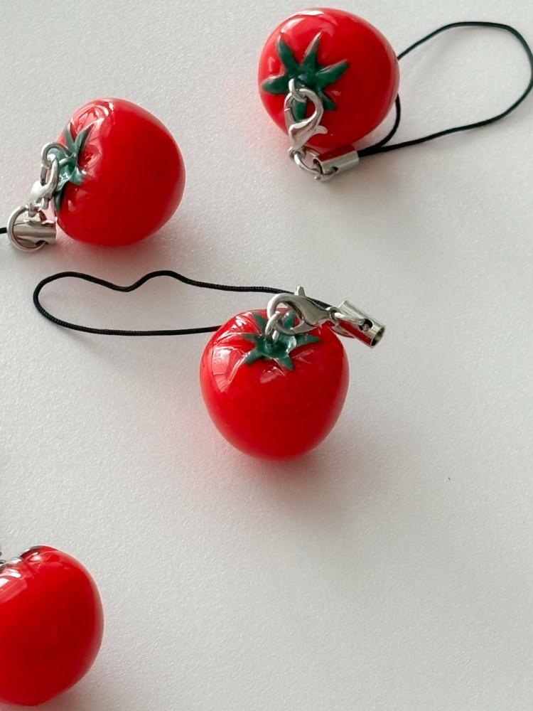 [디어마이데이] 여름맛 빨강 토마토 키링 핸드폰고리 핸드폰키링