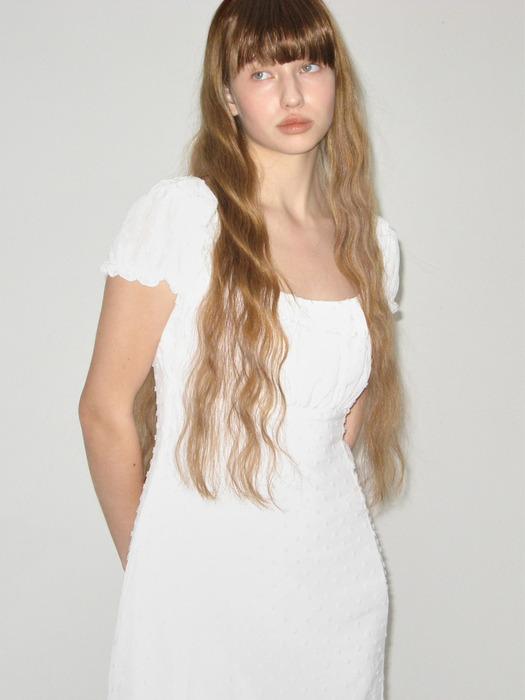Square Dot Mini Dress WHITE