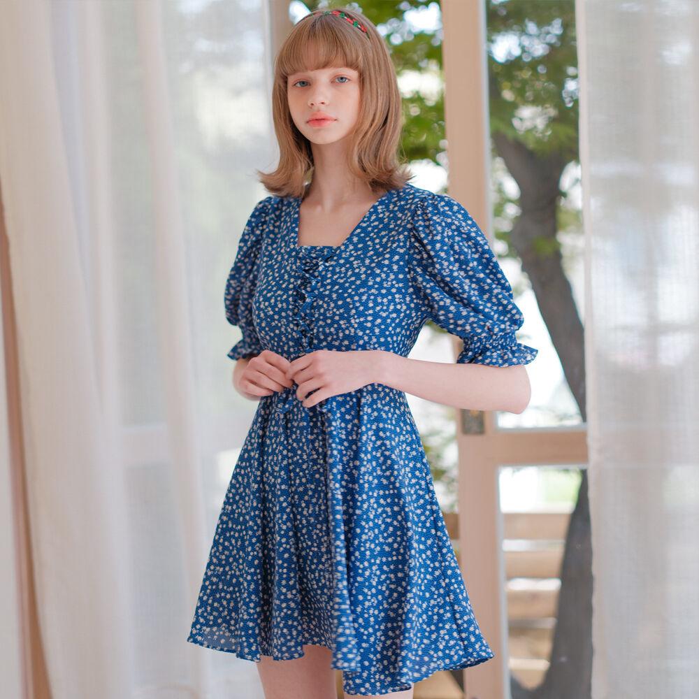 Daisy Puff Dress BLUE