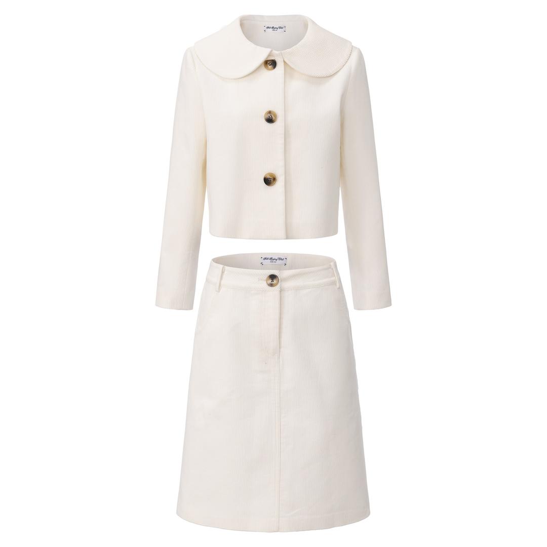 CREAM PHOEBE JACKET AND SKIRT