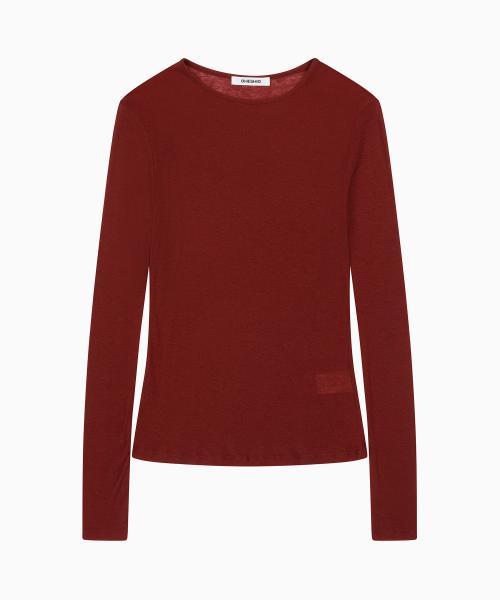 BASIC LONG T-SHIRT, BURGUNDY