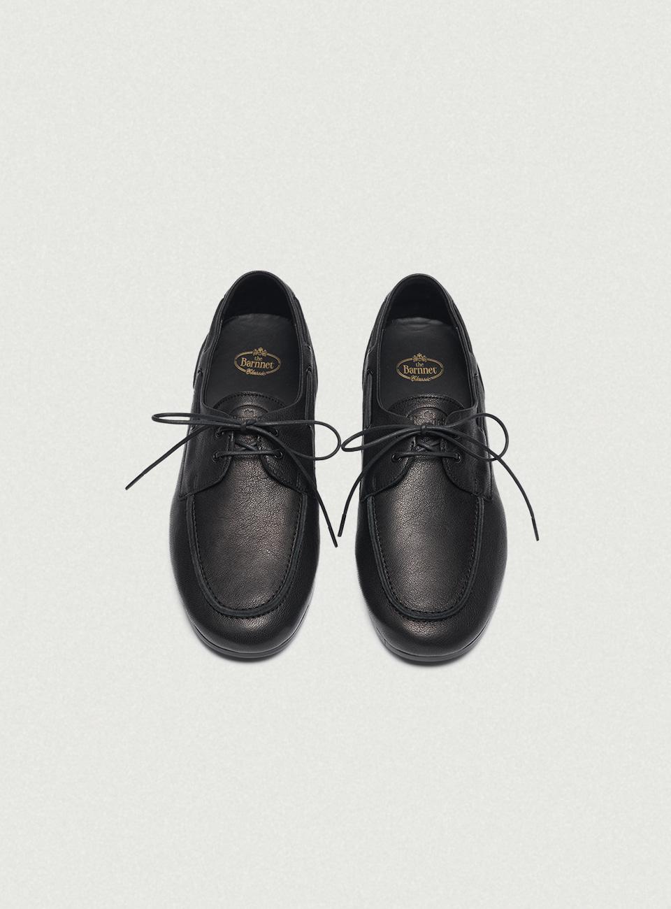 Black Leather Boat Loafers