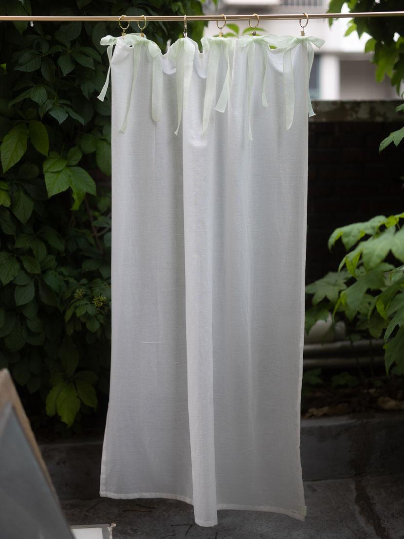 청포도 리본 가리개 커튼