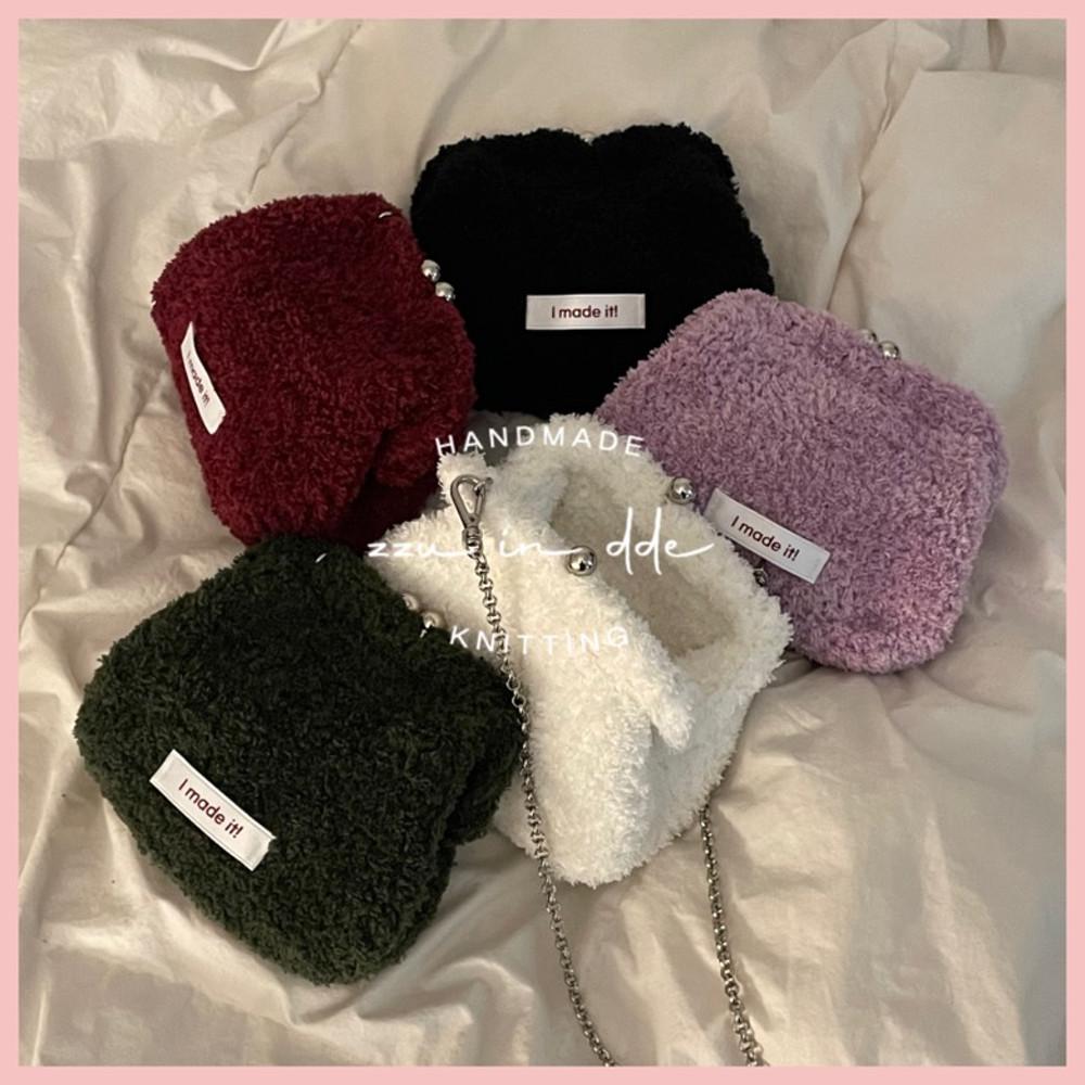 DIY 코바늘 눈꽃 파우치백 뜨기 패키지 파우치 무공프레임 부자재 포함 쭈인뜨 키트 동영상 강의 포함 뜨개질