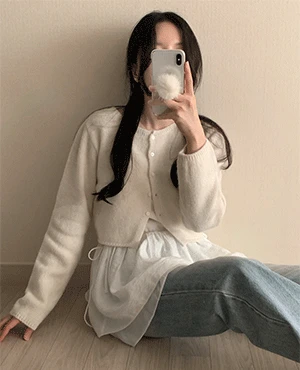 wool crop cardigan (3color)