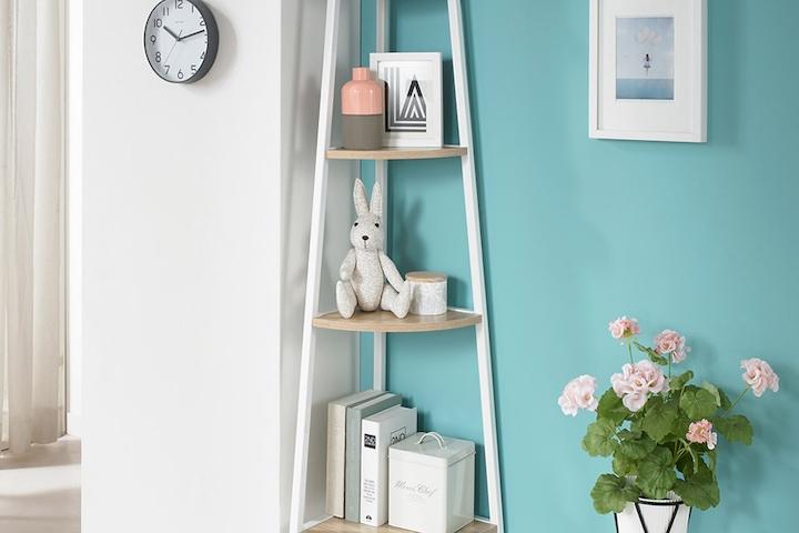 철제 모서리 4단 선반 코너장 수납장