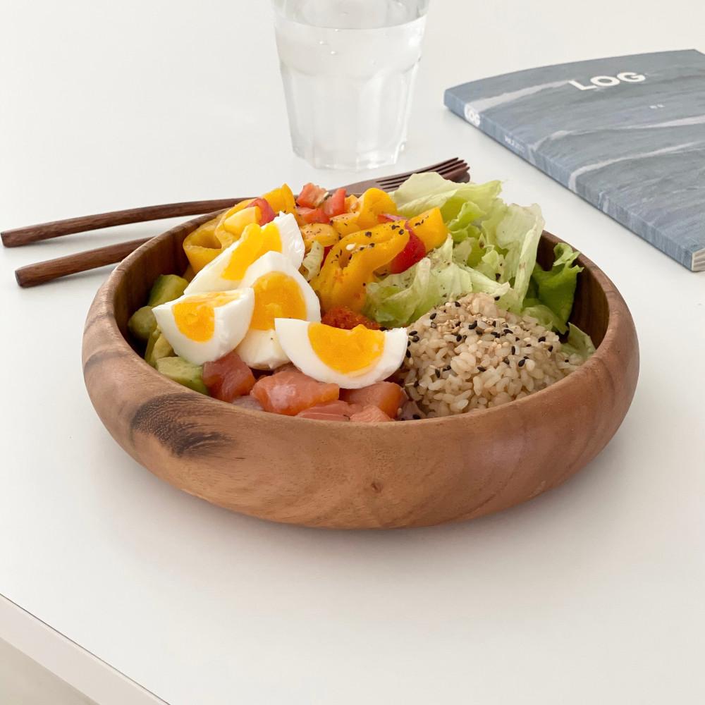 오동통 샐러드볼 / 아카시아 우드 나무 그릇