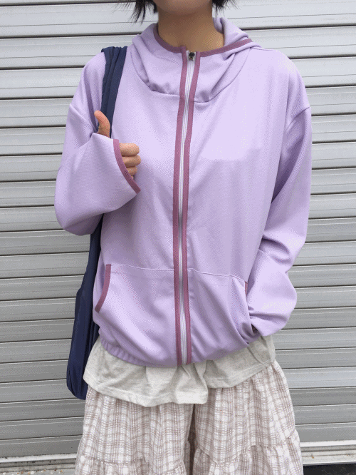 light waffle hood zip-up (4c)