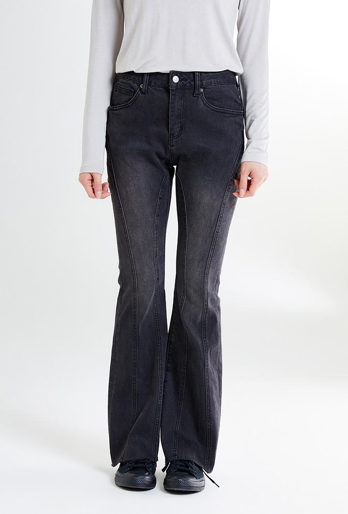 (QR)절개 부츠컷 진(DARK GRAY)_SPTJE49G67