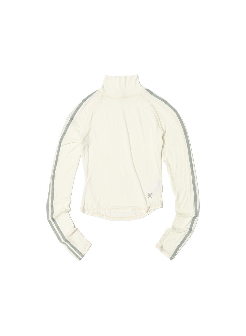 [WOMEN] CIRCLE LOGO HIGHNECK LONG SLEEVE TEE_IVORY