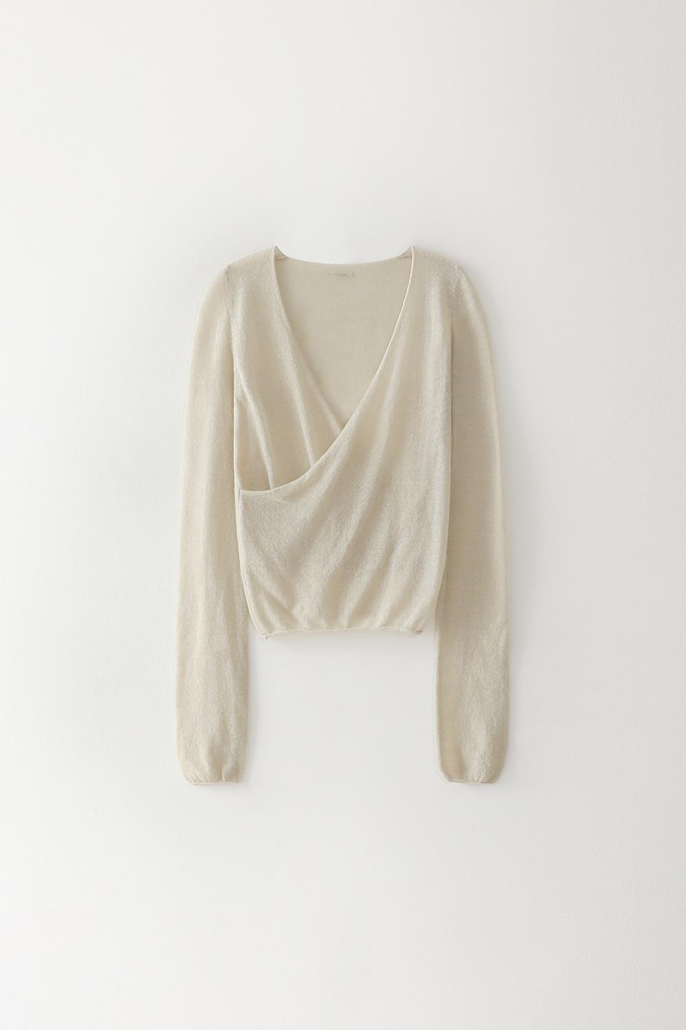 Susan Wrap Knit Top_Beige