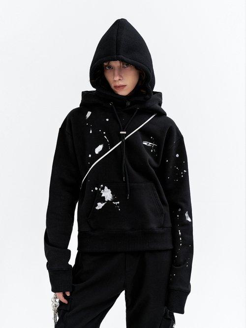 INK SPILL HOODIE BLACK