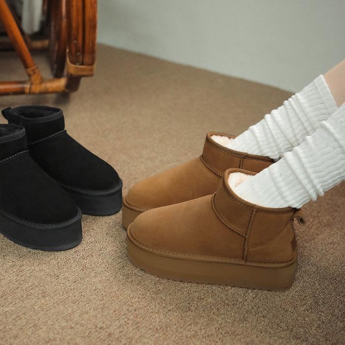 ljh1022 Platform fur shot boots _ 2colors