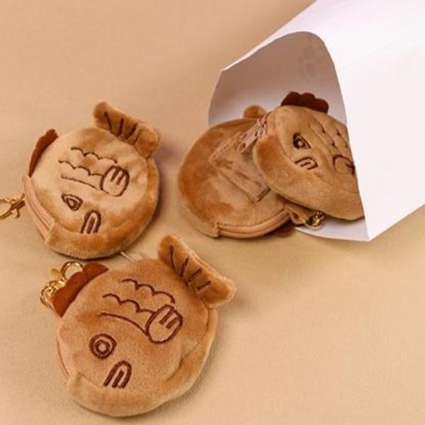 귀여운 붕어빵 미니 손목 동전 지갑 [에어팟 케이스 가방 키링 인형 학생 파우치 음식 열쇠고리]