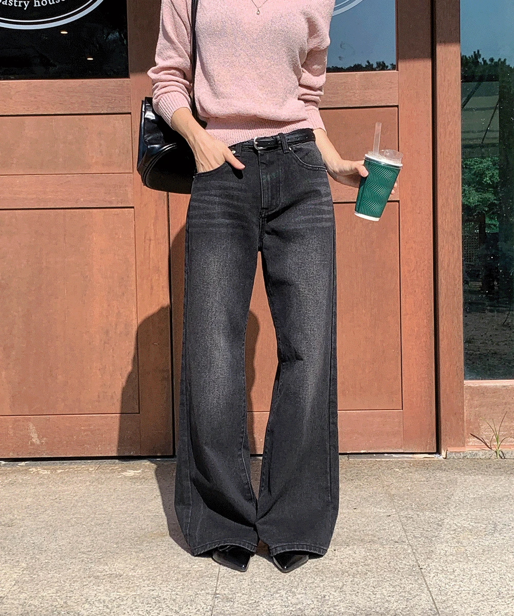 [~2XL/숏,롱] 피셜 와이드 부츠컷 데님 팬츠