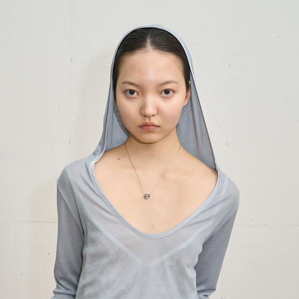 [2시 이전 오늘 출고] [MADE] Sheer U-Neck Hoodie (Sky Blue)