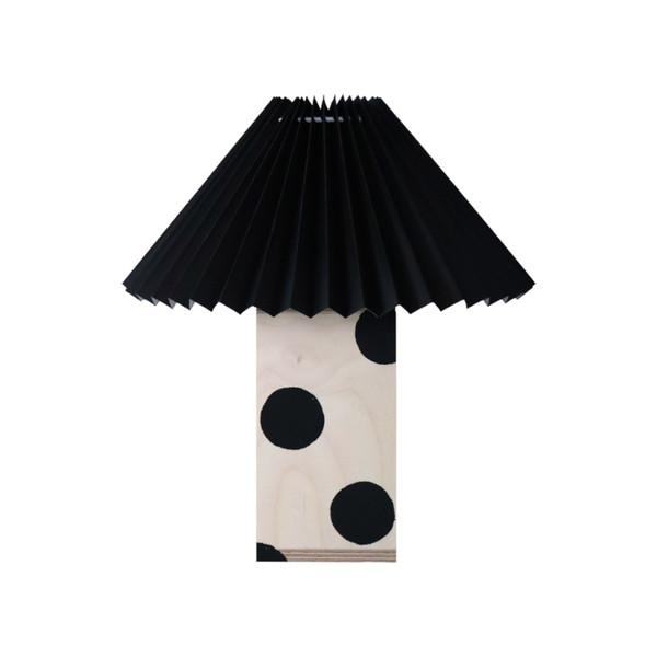 [12.02 예약발송] black dot painting wood lamp