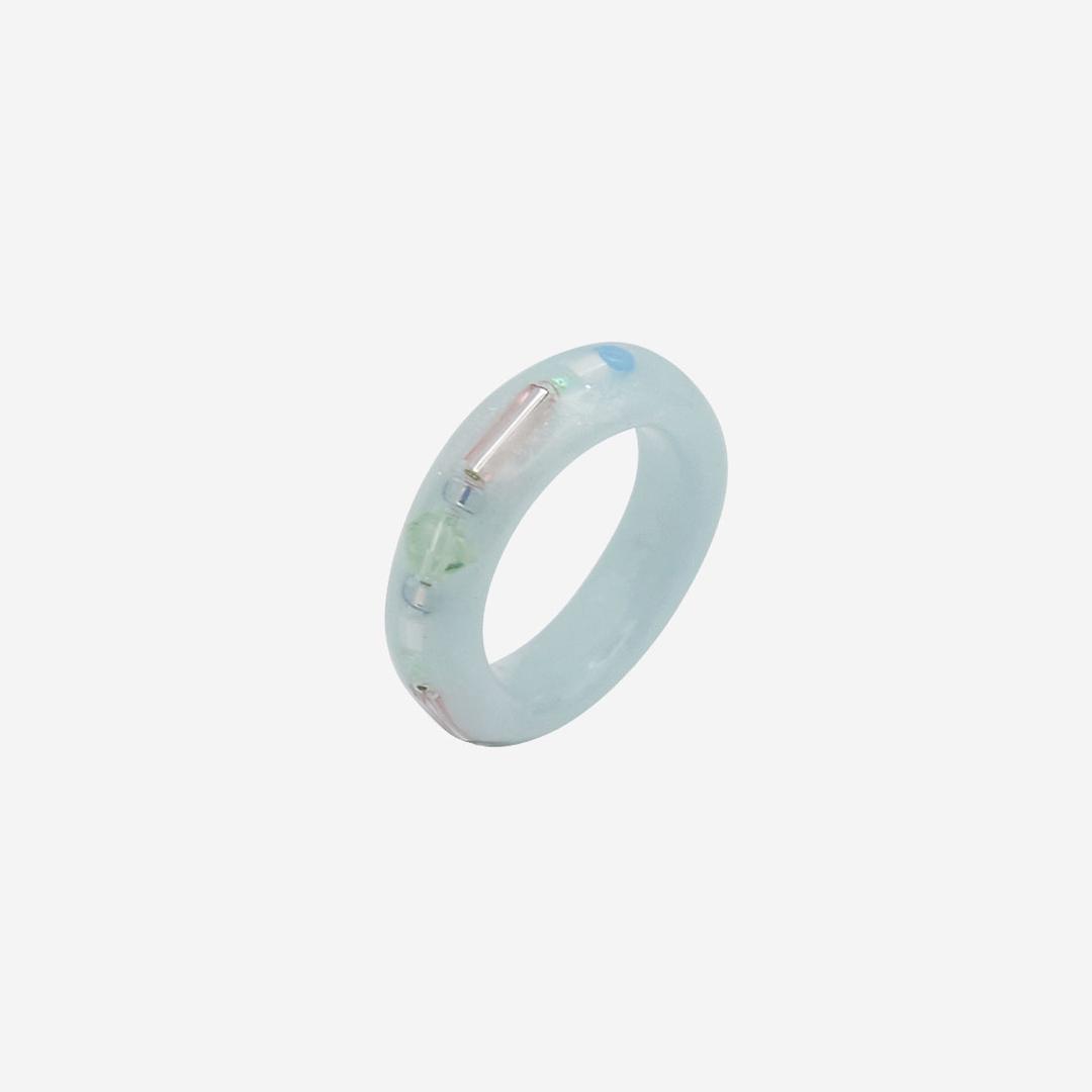 Nff Beaded Halo Ring Blue
