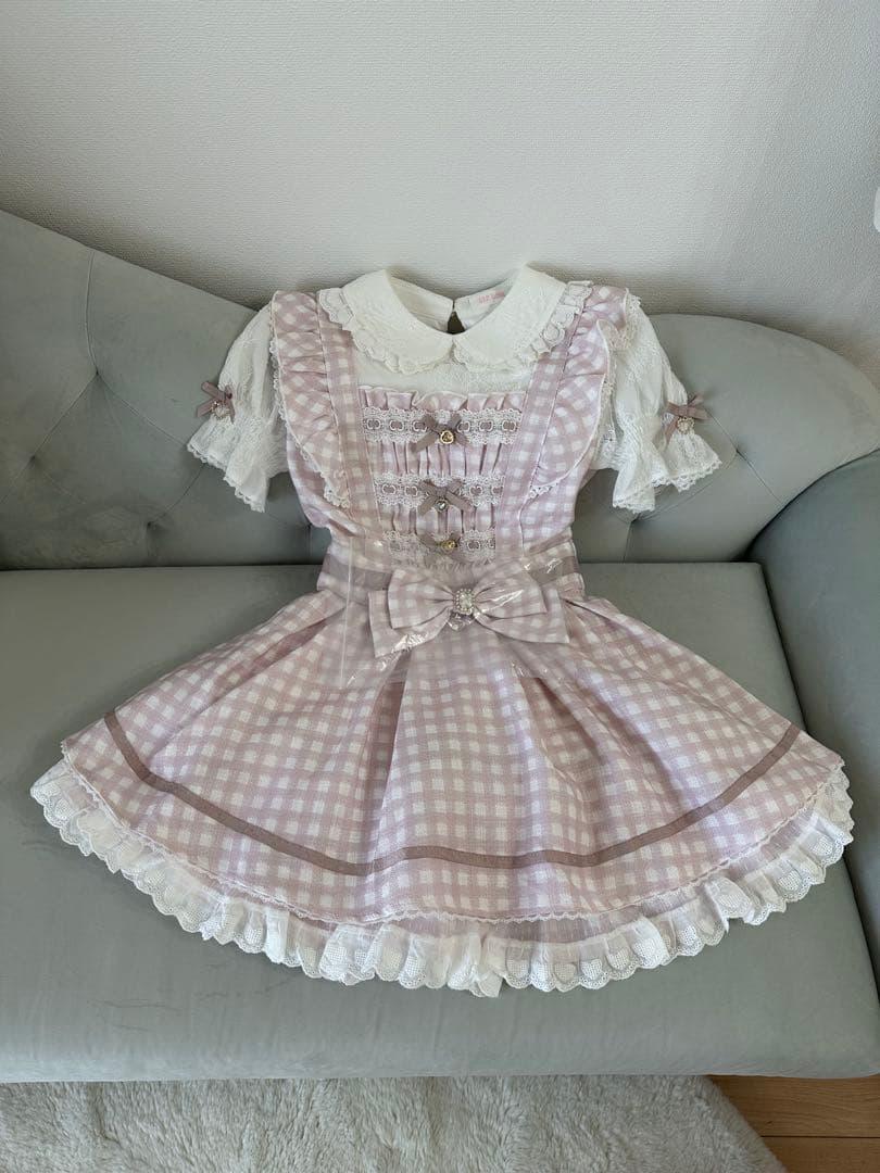 LIZLISA ギンガムチェック ツイードセットアップ ピンク