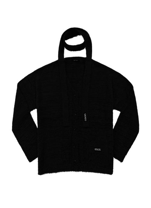 LUCA TIE CARDIGAN / BLACK