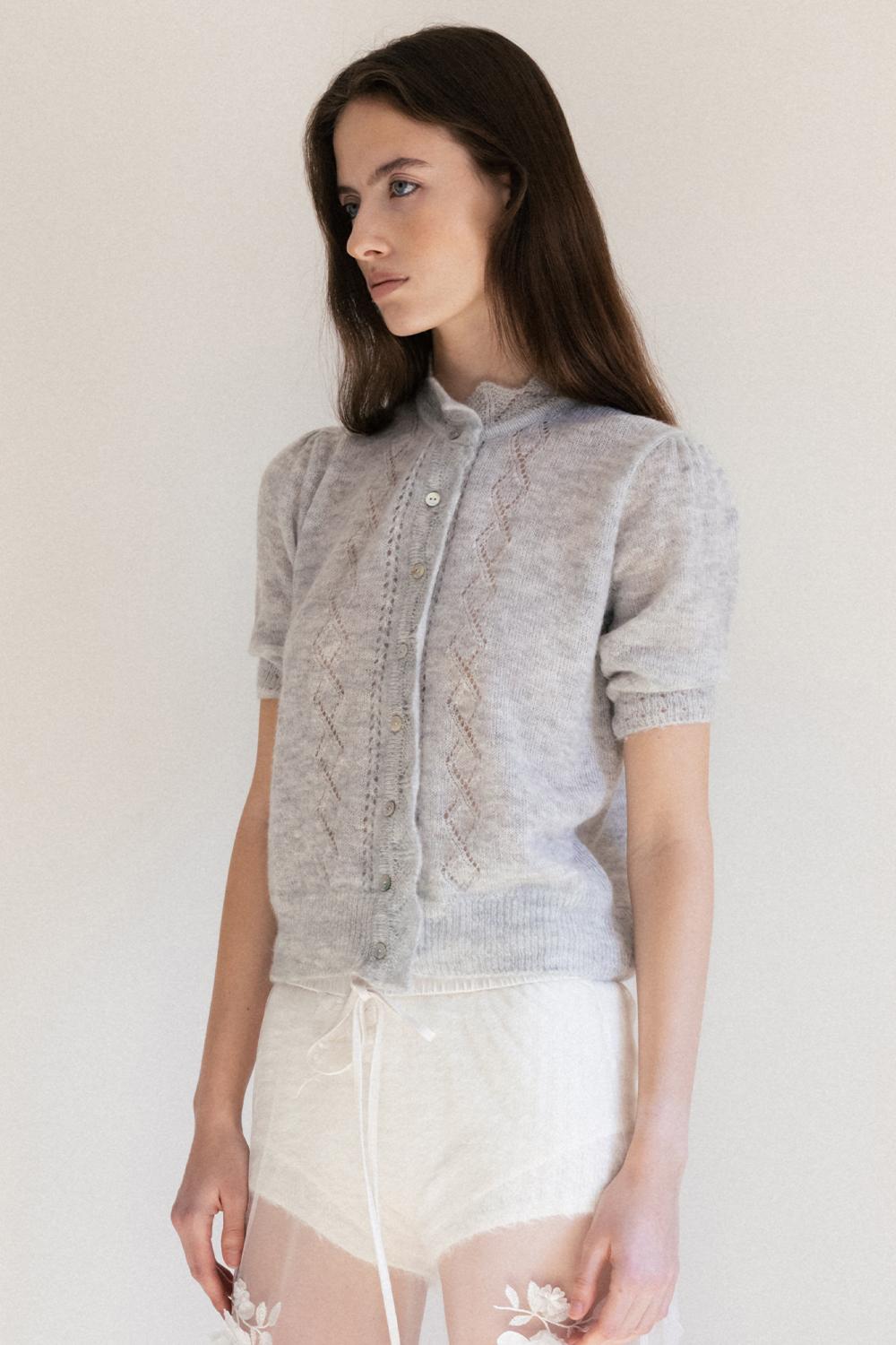 SUGA POWDER CROCHE HALF KNIT CARDIGAN_TT5S305LG