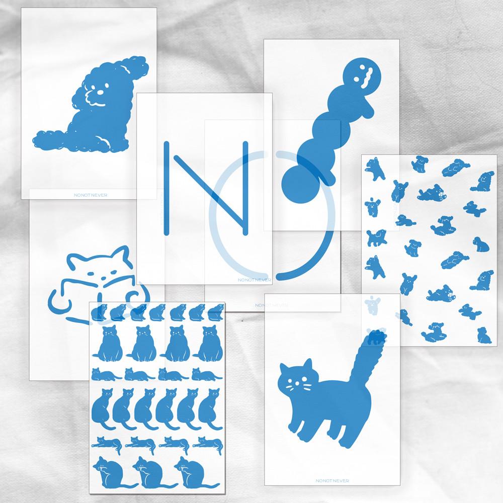 [ 포스터 겸용 랩핑지 ] 반투명 포스터 8매 (패턴지 2매, 알파벳 2매, 아이콘 4매)