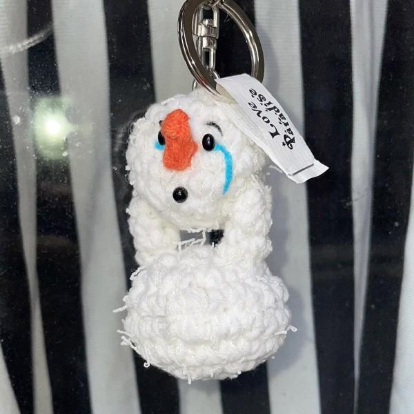 Love Paradise Crochet Split Snowman Keychain