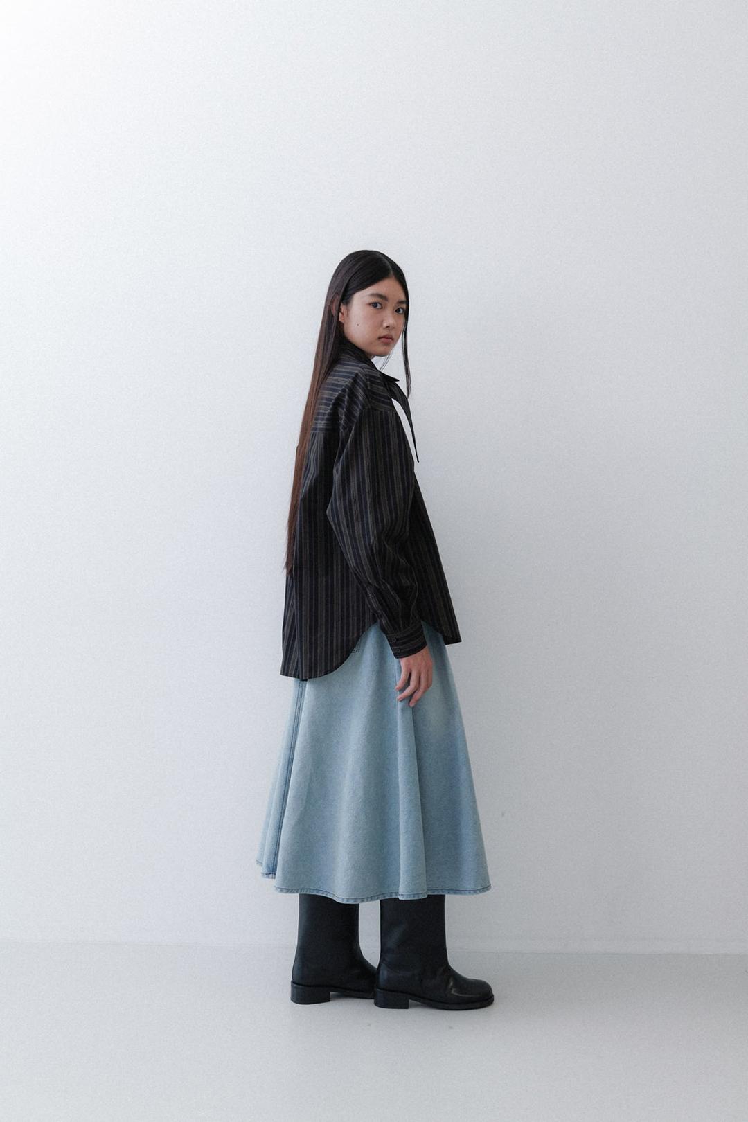 SCARF SHIRT - ANTHRACITE STRIPE