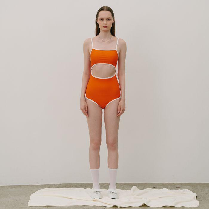 Tropical Coloring Cut-out Monokini Orange