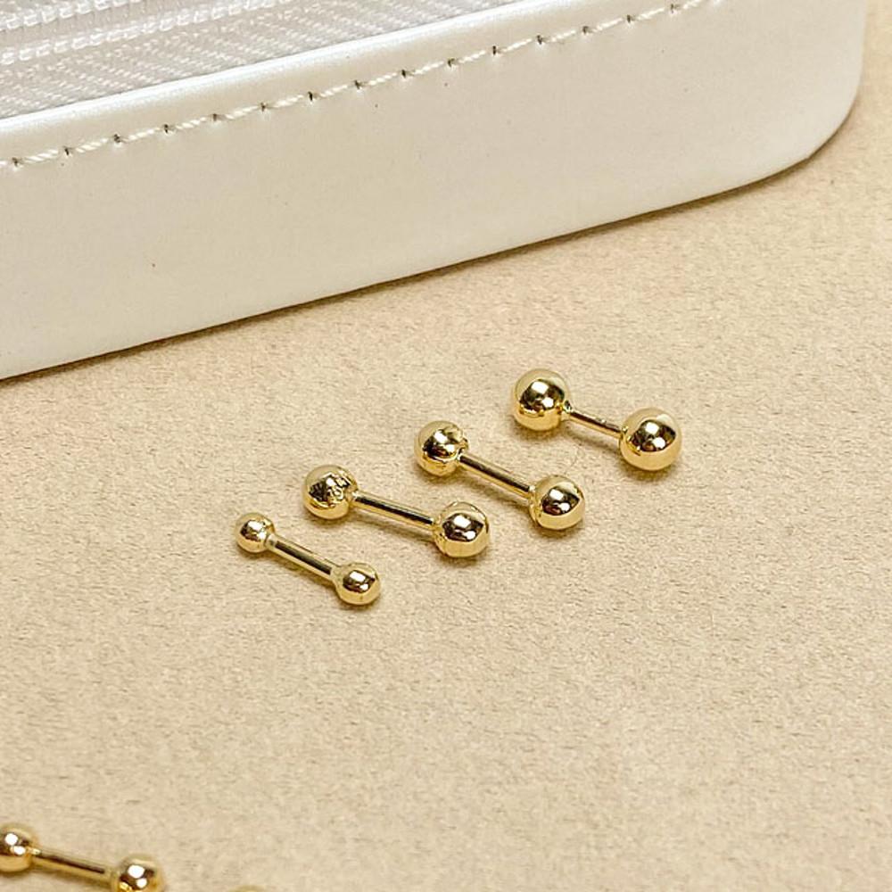14k 볼 피어싱 기본 바벨 레이어드 2-5mm 바 두께 1mm 1.2mm