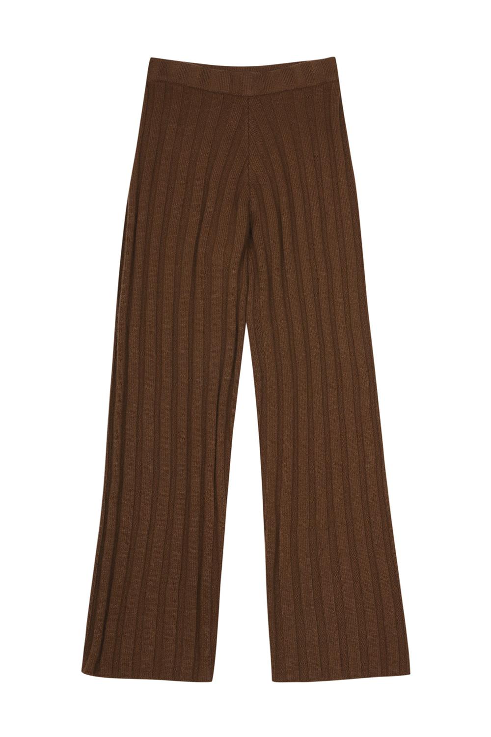 cashmere ribbed pants (brown)