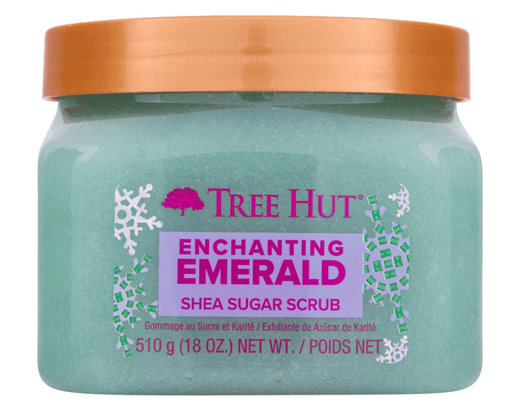 Tree Hut Enchanting Emerald Shea Sugar Exfoliating and Hydrating Body Scrub, 18 oz