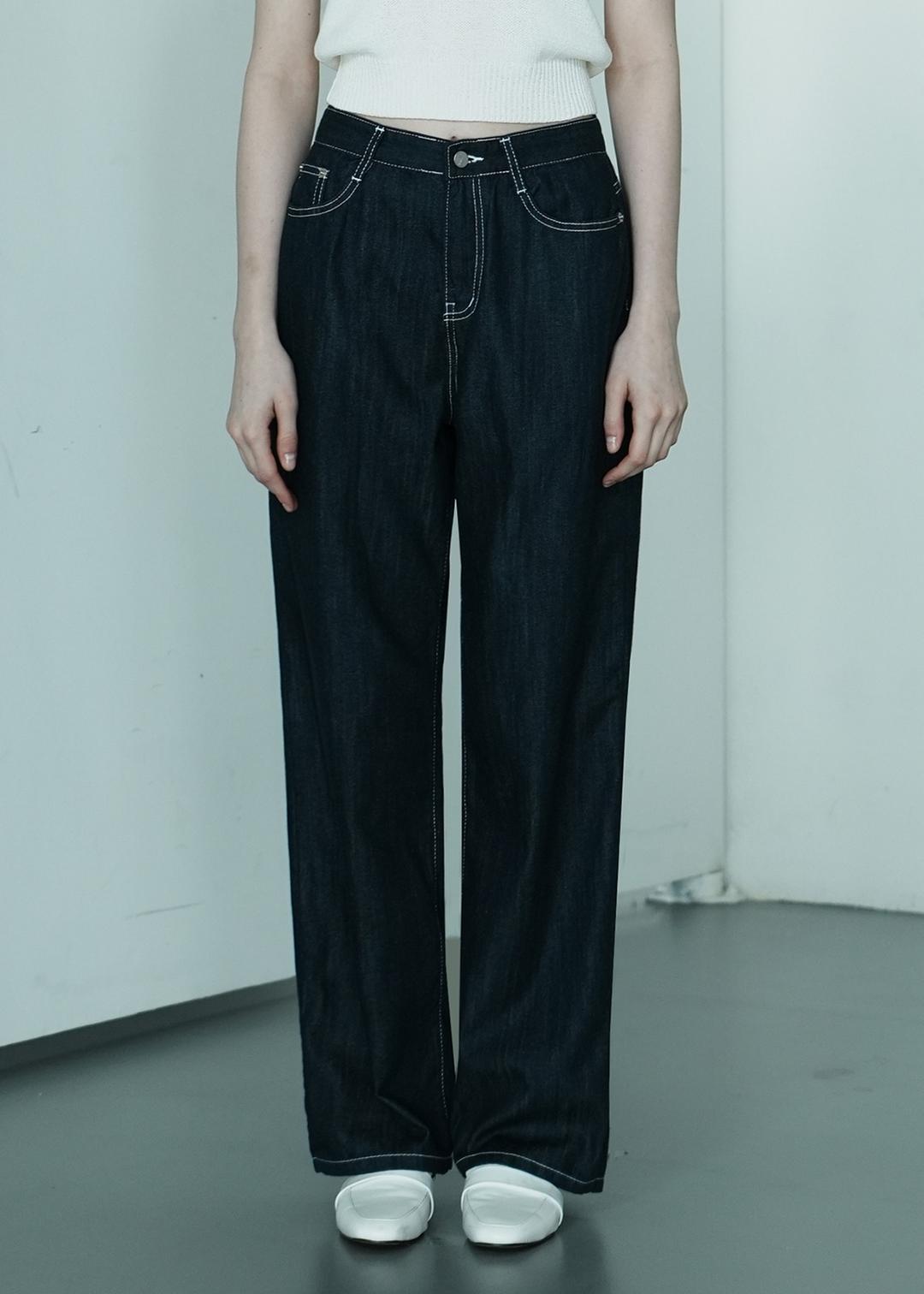 [-6cm 숏버전 추가] W1042 논페이드 와이드 데님 팬츠_논페이드