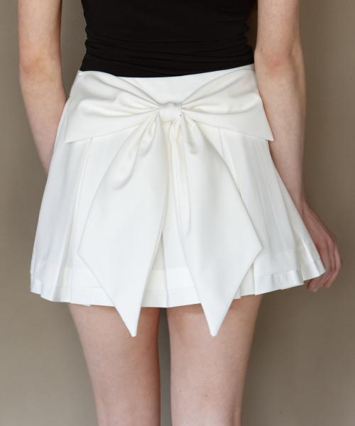 CUPCAKE BACK RIBBON PLEATS SKIRT_TT5S501IV