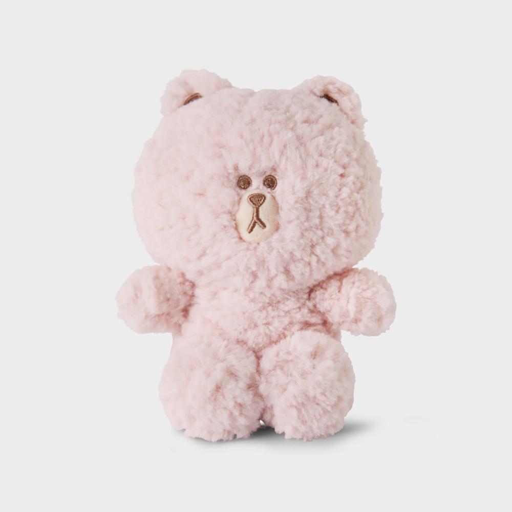 라인프렌즈 컬러 브라운 핑크 소형 시팅 인형