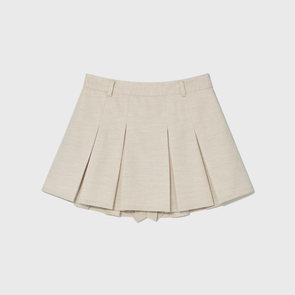 IVY PLEATED MINI SKIRT (OATMEAL)