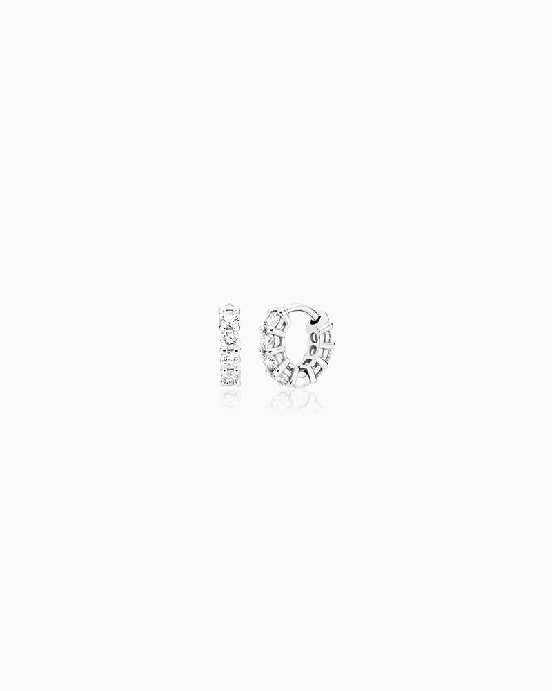 14K 18K 클래식 다이아몬드 테니스 미니 귀걸이 [2 Size]