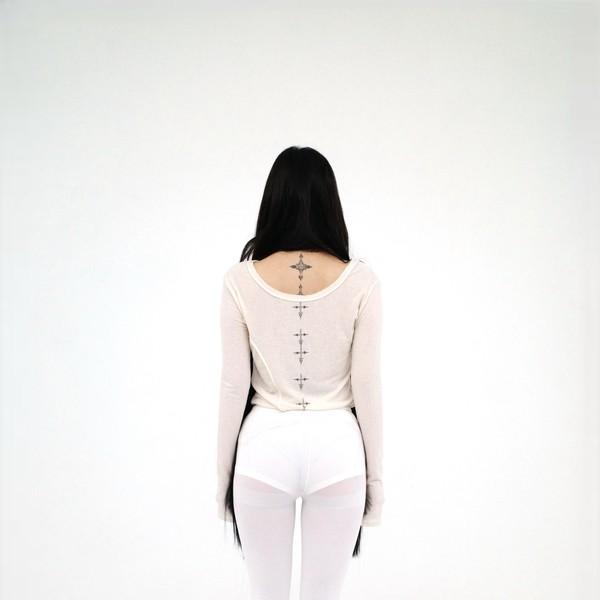 [pre-order] long sleeve cross top (ivory)