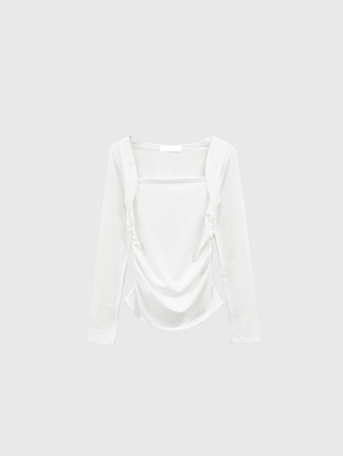 프롬뮤즈 layered bolero shirring t-shirt